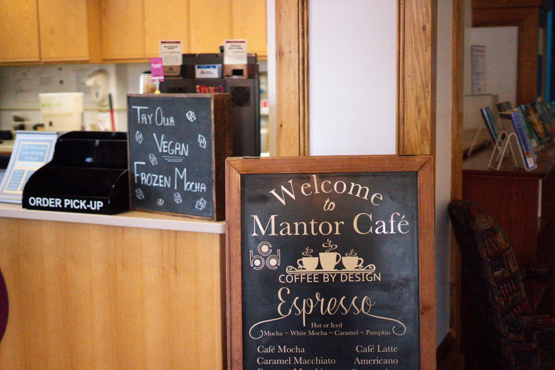 cafe sign with menu