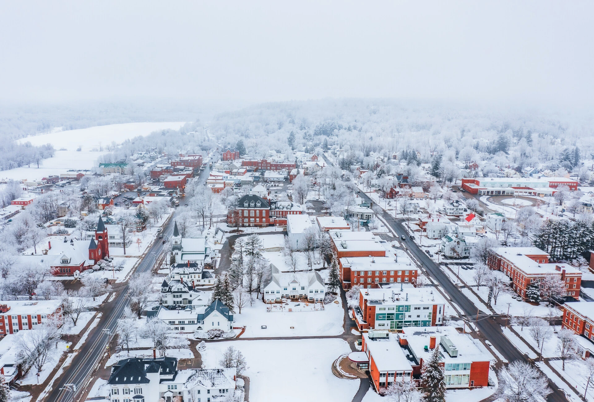 Farmington covered in snow