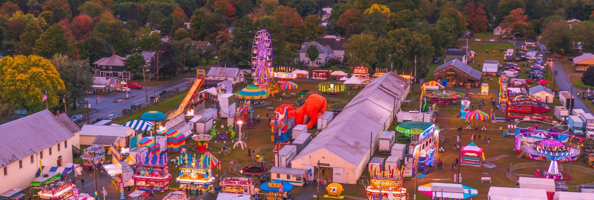 An aerial shot of the Farmington Fair