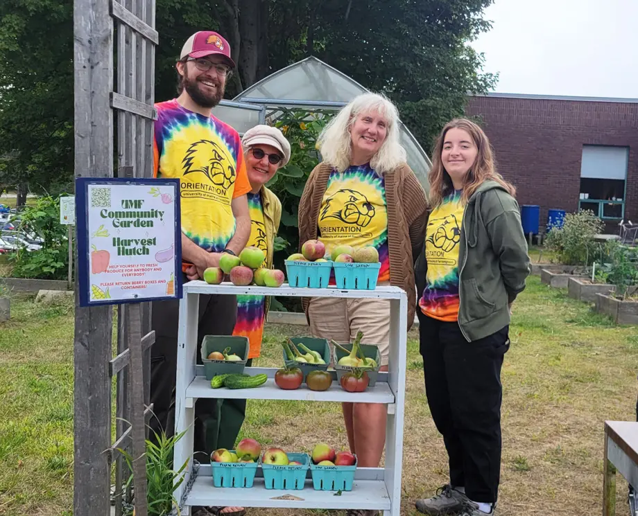 The UMF Community Garden team includes Larry Tuttle, director and assistant professor of geology; Gretchen Legler, professor of creative writing; Rosie Baker, master gardener volunteer; Emma Towers, UMF senior from Jay; and Hayden Triance, UMF junior from Steep Falls (not pictured)